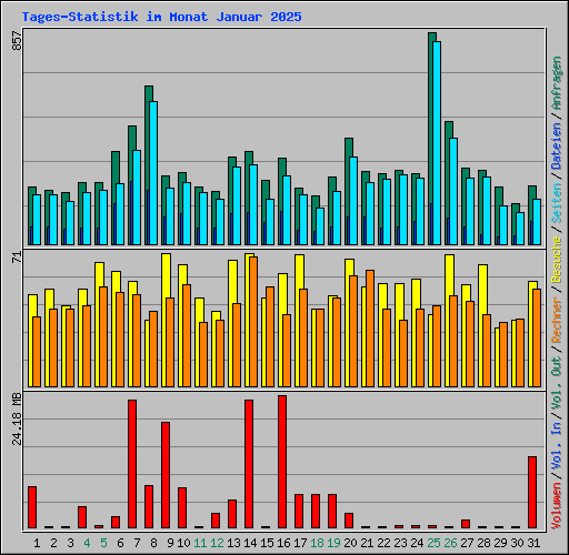 Tages-Statistik im Monat Januar 2025